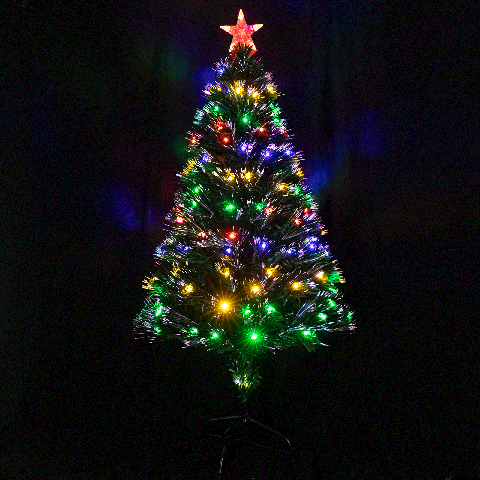 árbol de navidad de fibra óptica, 210 cm, bajo consumo, luces rgby, ideal para decorar interiores y crear ambiente festivo.