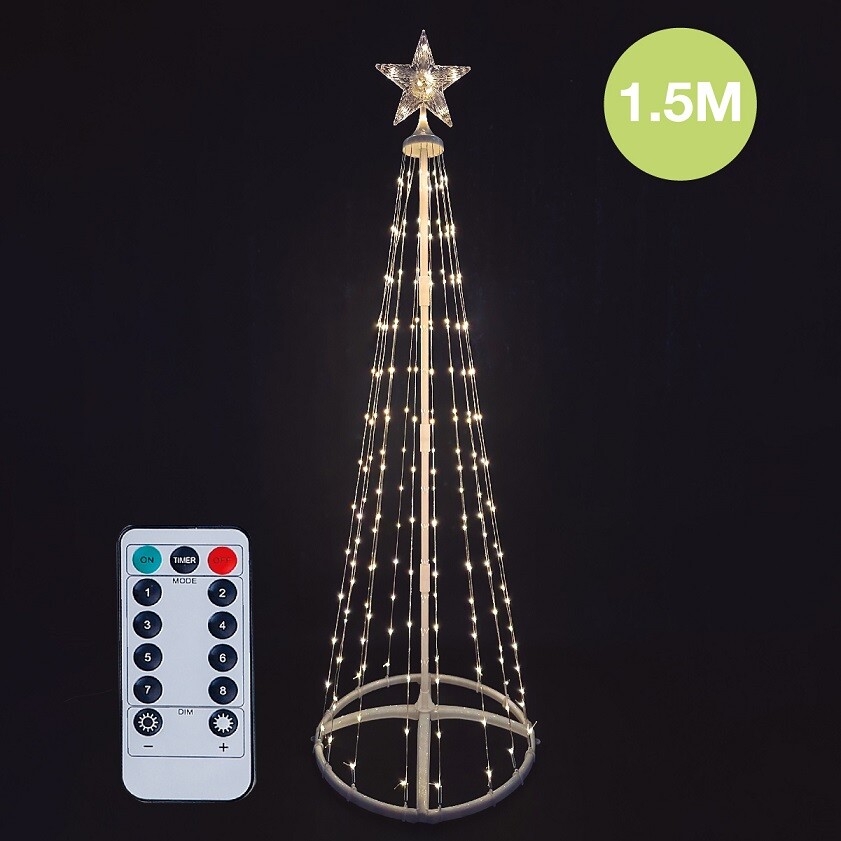 aRBOL LED 150cm USB + MANDO 32 FUNCIONES IP44 LUZ CÁLIDA